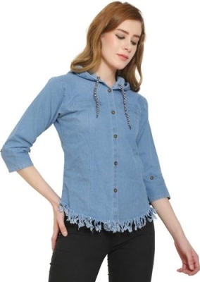 Full Sleeves Ladies Blue Denim Casual Shirt Manufacturers, Suppliers, Exporters in Philippines